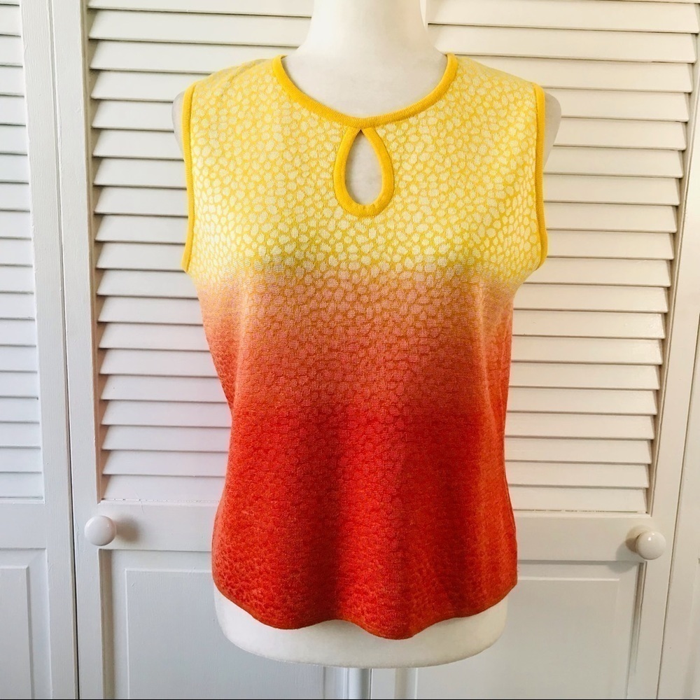 SOCA ST. JOHN Ombré Animal Print Sleeveless Sweater Size Small